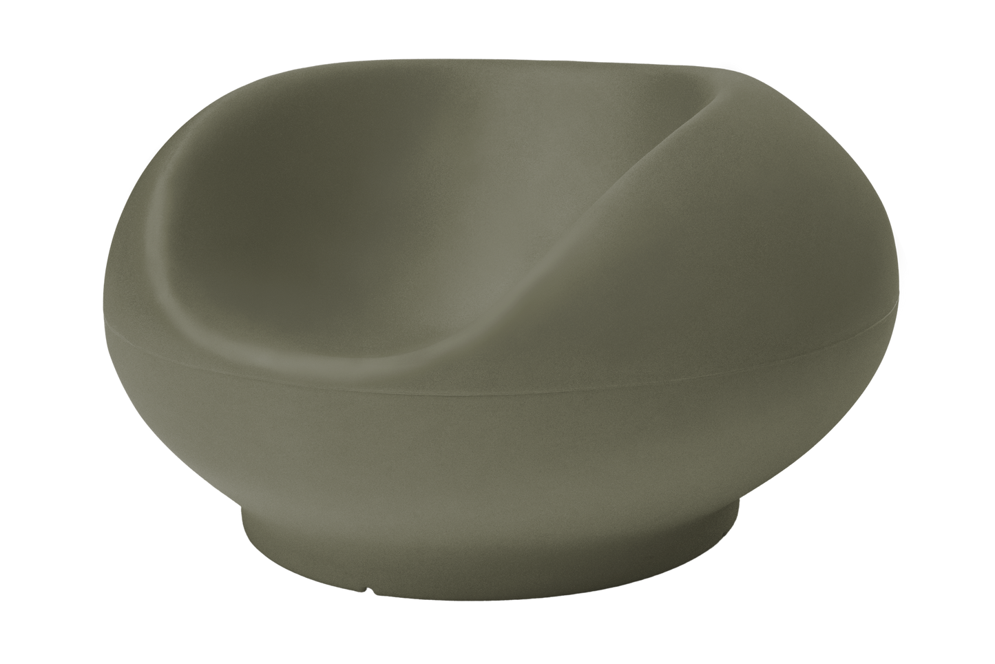 Spherical green chair on a white background