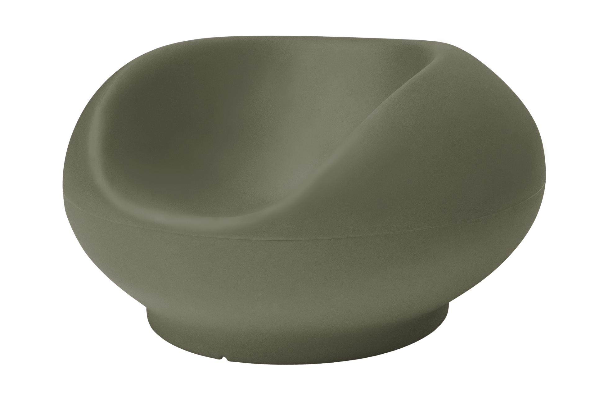 Spherical green chair on a white background