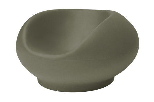 Spherical green chair on a white background